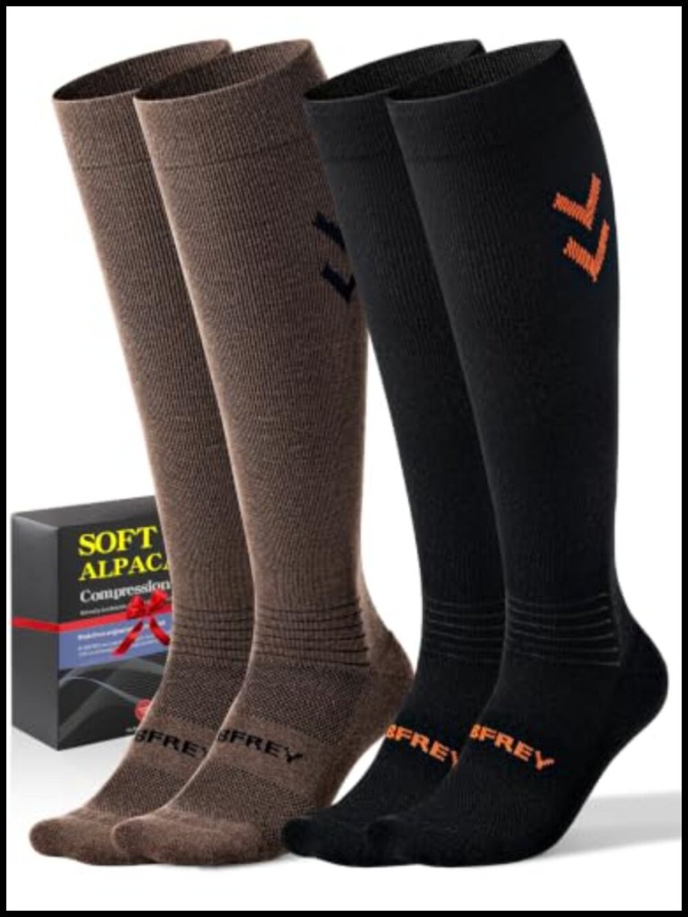 Alpaca Compression Socks 18-25 mmHg Knee High Hiking Travel Unisex